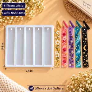 Rectangle Bookmark Silicone Mold 5 Cavity 7.4 × 5.8 Inch RSM-1002