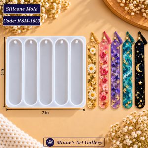 Rounded Bookmark Silicone Mold 5 Cavity 7 × 6 Inch RSM-1003