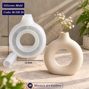 Silicone Mold Hollow Ring Vase Mold M-SM26
