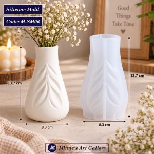Silicone Mold Leaf Pattern Flower Vase Mold M-SM06