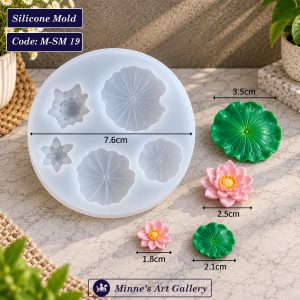 Silicone Mold Lotus Leaf and Flower Multi-Cavity Mold M-SM19