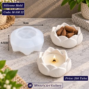 Silicone Mold Lotus Tealight Candle Holder Mold M-SM22