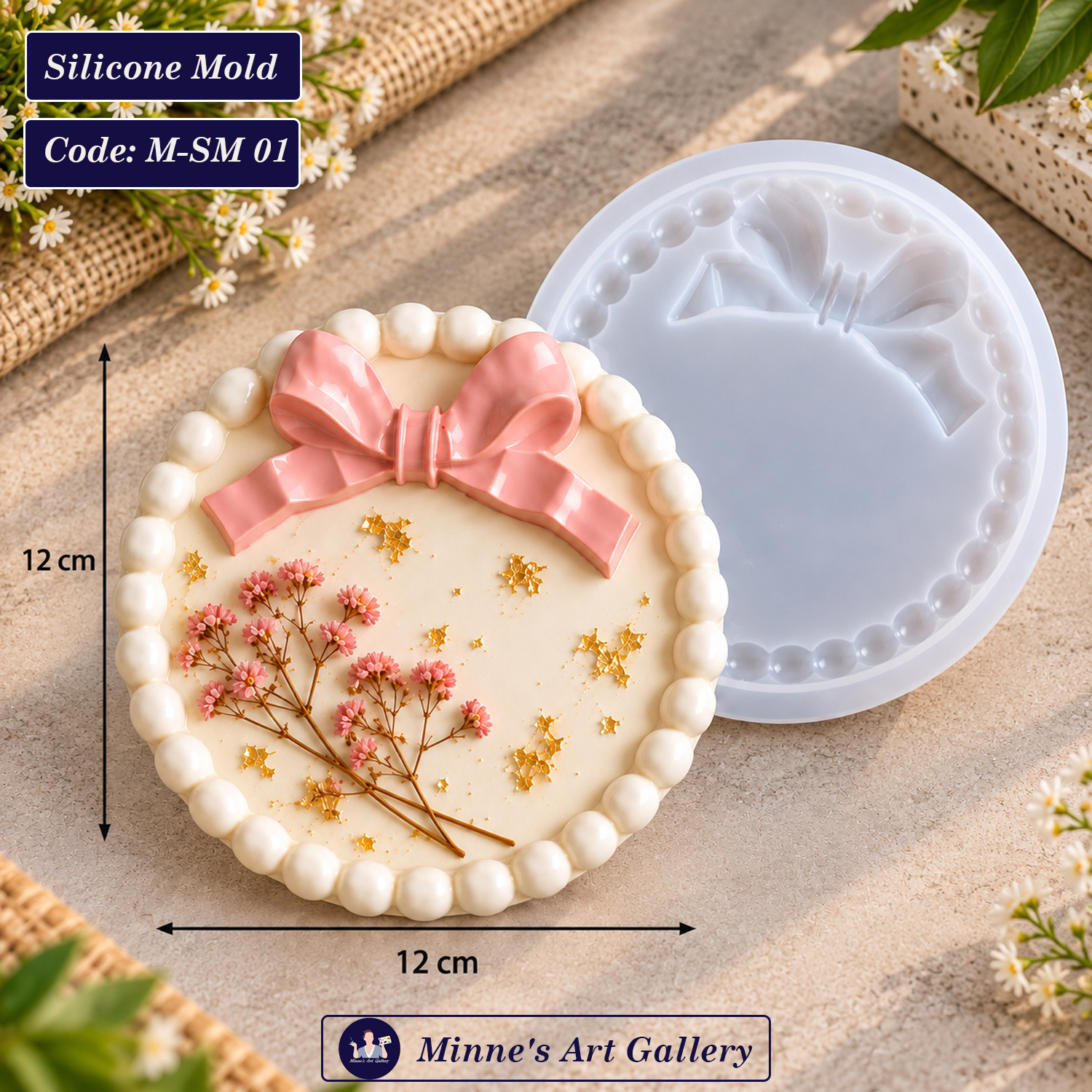 Silicone Mold Round Bow Decorative Tray Mold M-SM01