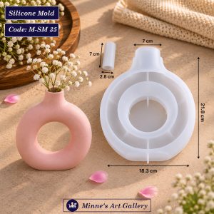 Silicone Mold Round Hollow Ring Vase Mold M-SM35