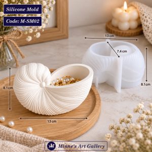 Silicone Mold Seashell Design Pot and Holder Mold M-SM02