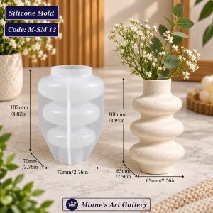 Silicone Mold Wavy Modern Flower Vase Mold M-SM13