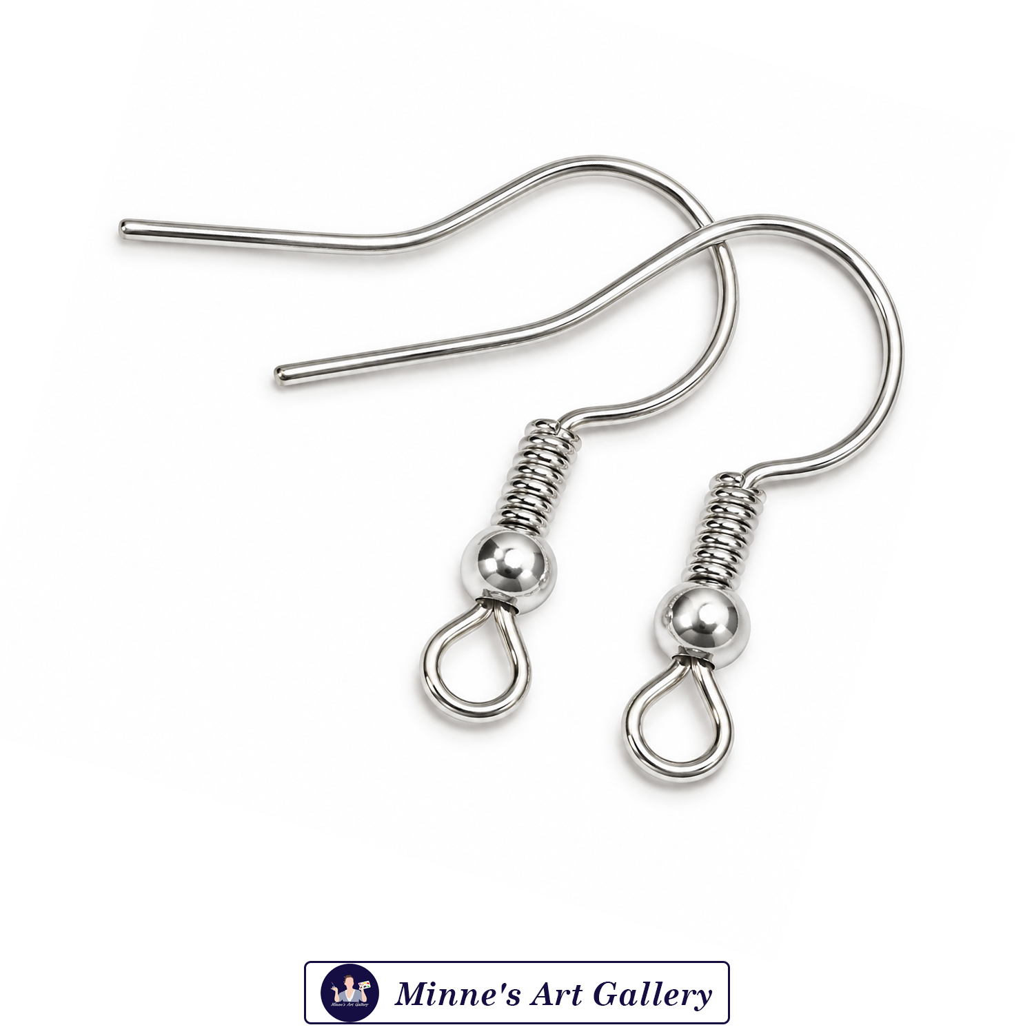 Silver-Tone Earring Hooks 2 Pieces