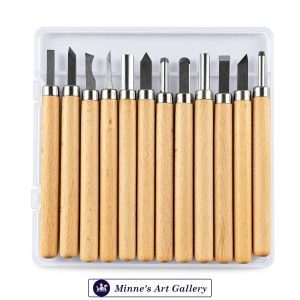 Wood Carving Chisel Tool Set 12 Pieces Wooden Handle