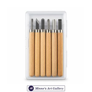 Wood Carving Chisel Tool Set 6 Pieces Wooden Handle