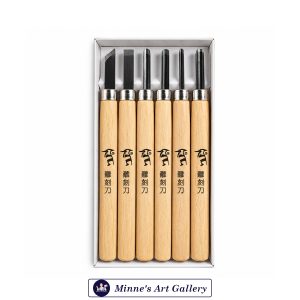 Woodpecker Woodcut Knife Set 6 Pieces PM-126