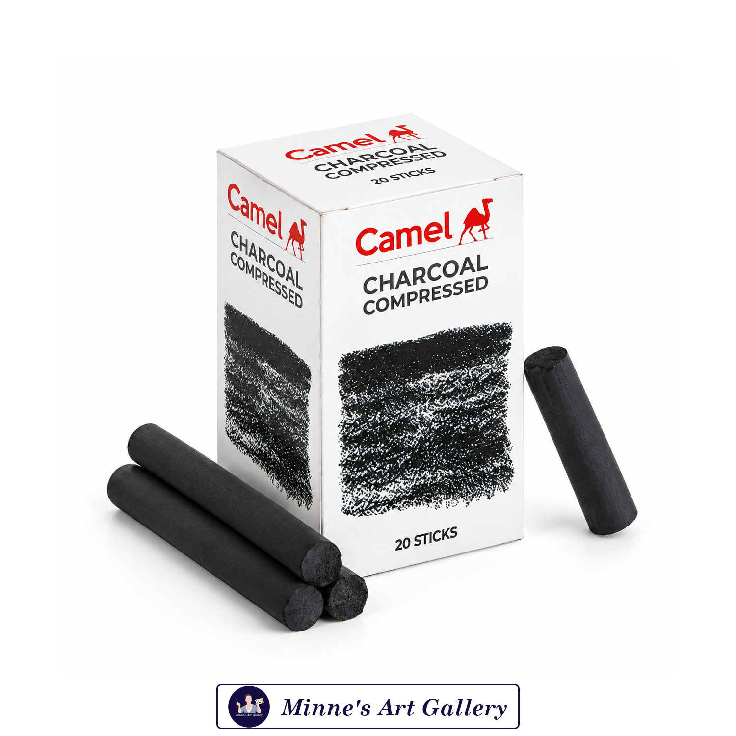 Camel Charcoal Compressed Sticks – 20 Pieces