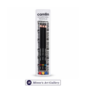Camlin Charcoal Pencils – 3 Pieces (Hard, Medium & Soft)