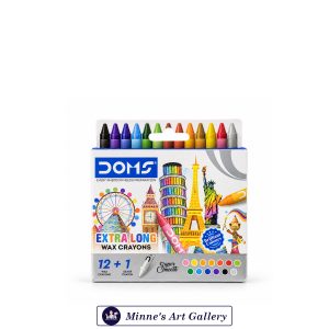 DOMS Extra Long Wax Crayons – 12 + 1 Silver Crayon