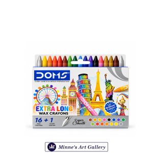 DOMS Extra Long Wax Crayons – 16 + 1 Silver Crayon