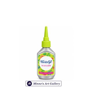 Fevicryl 3D Outliner – Metallic Silver – 20ml – Fabric & Multi-Surface