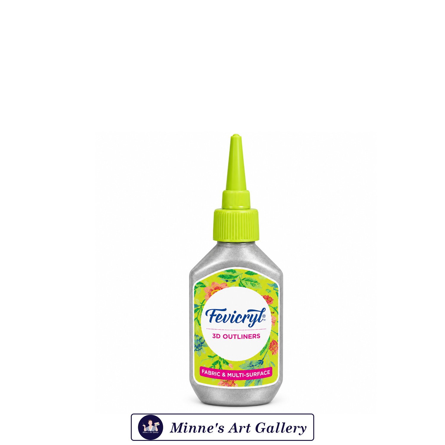 Fevicryl 3D Outliner – Metallic Silver – 20ml – Fabric & Multi-Surface