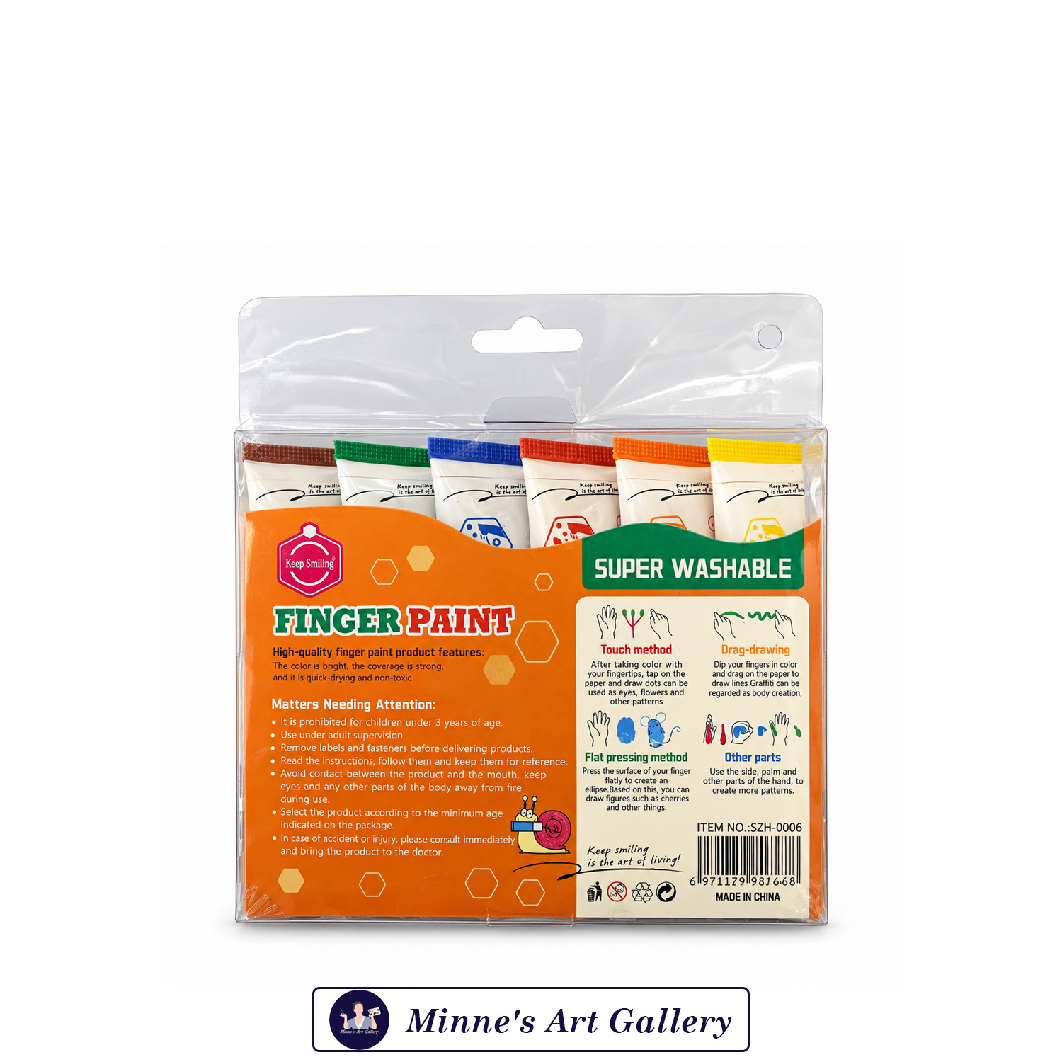 keep-smiling-finger-paint-set-6-colours-36ml-details Keep Smiling Finger Paint Set 6 Colours 36ml Product Details