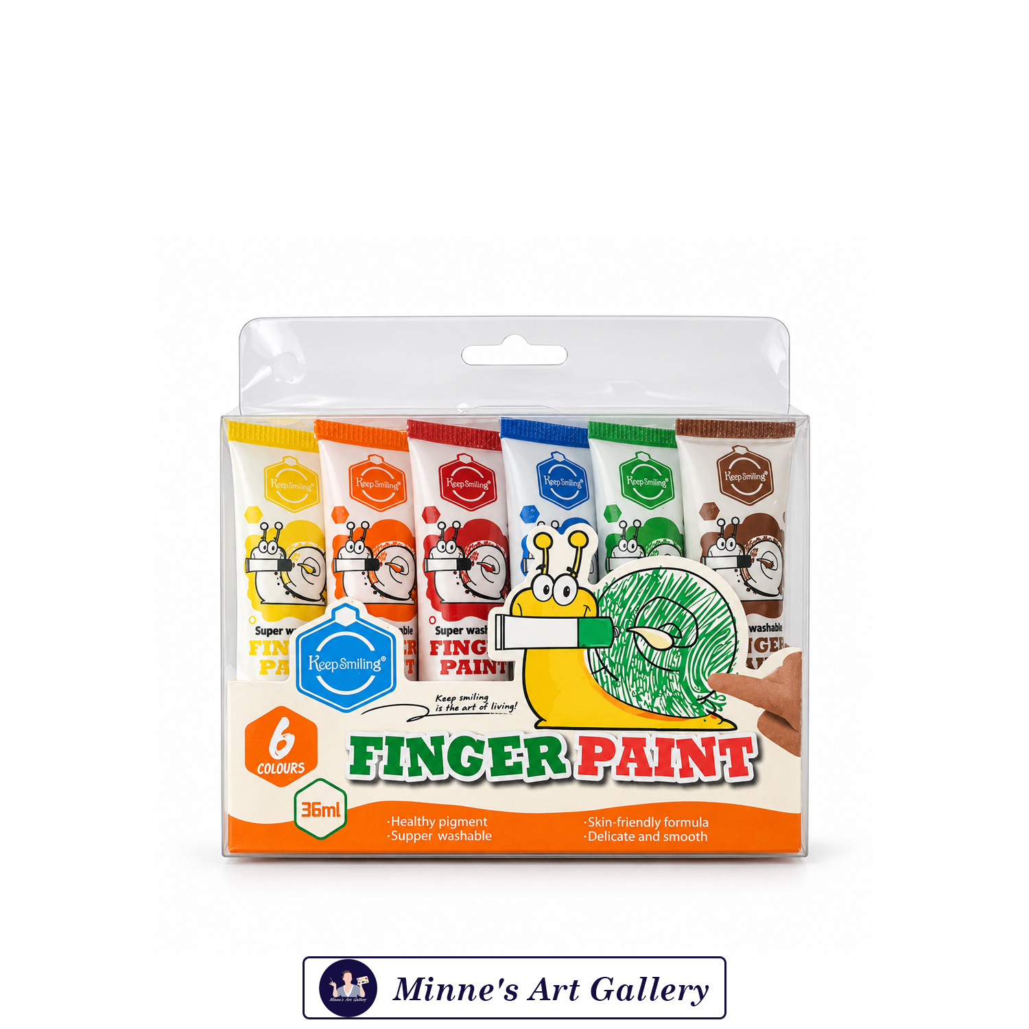 Keep Smiling Finger Paint Set – 6 Colours × 36ml