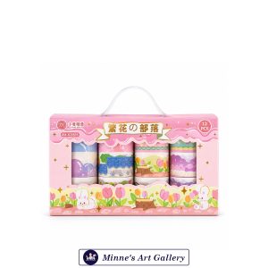 Songdao Decorative Washi Tape Set – 12 Pieces – 2m Each – Floral & Cute Designs